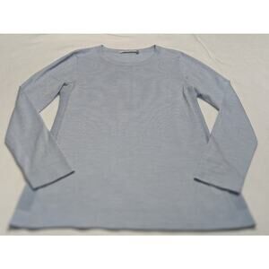 Agnona Sweater Cashmere Blend Womens Size Small Italy Blue‎ Minimal Light Luxury